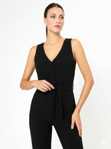 Black Tailored Waistcoat Arggido