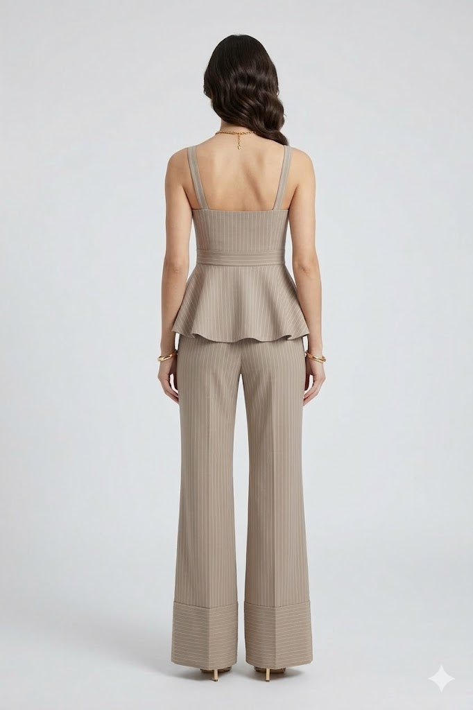 Pinstripe Flare Trousers Sahoco