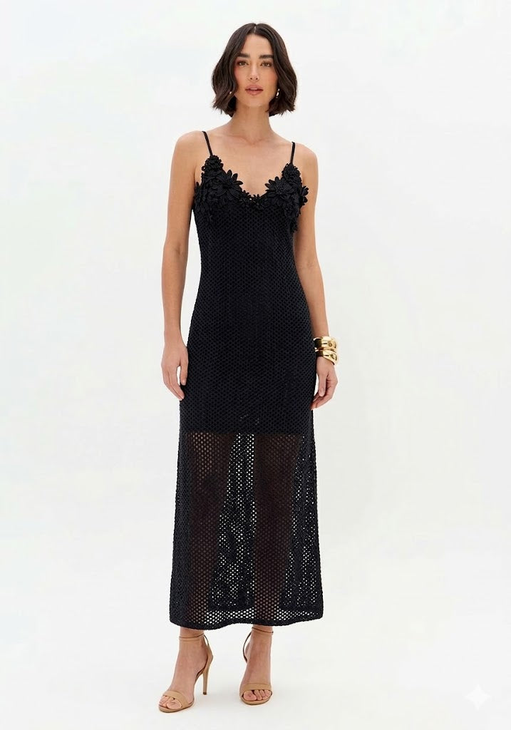 Vestido Super Midi Elegante Lança Perfume