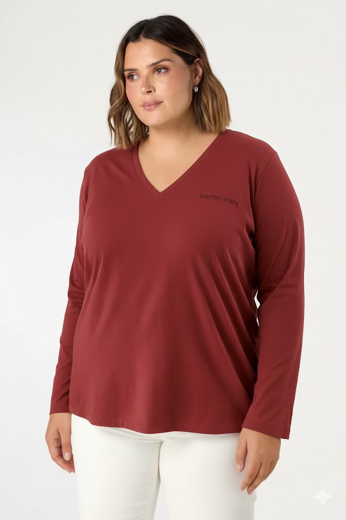 Women’s Long Sleeve V-Neck Top Quattro Venti