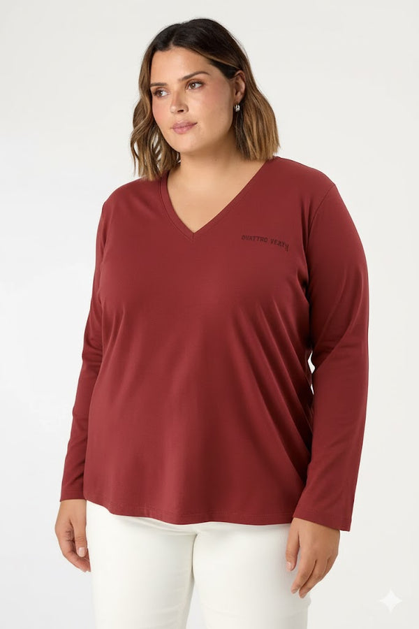Women’s Long Sleeve V-Neck Top Quattro Venti
