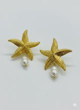 Starfish Earring with Pearl Jetlag
