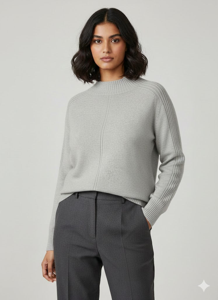 Long Sleeve Knit Top with Mock Neck Sisus