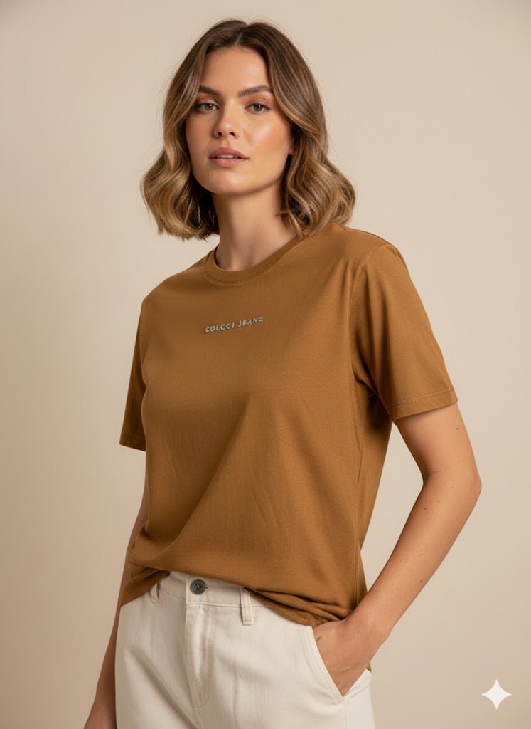 Brown Round Neck T-Shirt Colcci Jeans