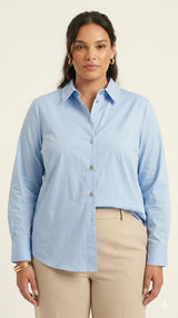 Blue Relaxed Button-Down Shirt Sissus