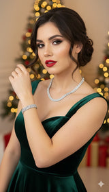 Siver Plated Diamanté Choker Necklace Jetlag