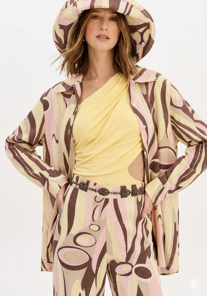 Camisa Longa Estampada Lança Perfume