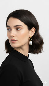 Long Drop Earrings with Pearl Detail Jetlag