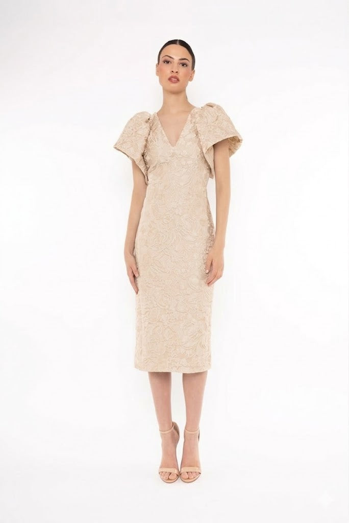 Vestido Midi com Mangas Fluidas Carla Ruiz